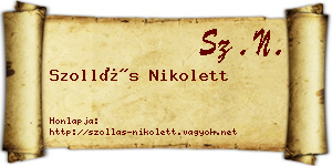 Szollás Nikolett névjegykártya