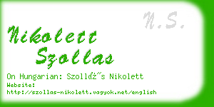 nikolett szollas business card